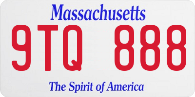 MA license plate 9TQ888