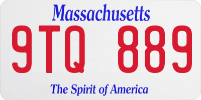 MA license plate 9TQ889