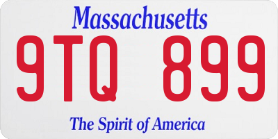 MA license plate 9TQ899