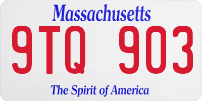MA license plate 9TQ903