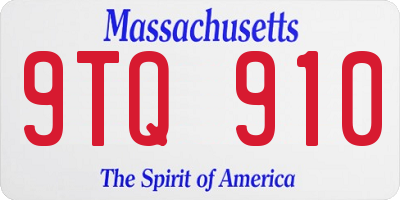 MA license plate 9TQ910