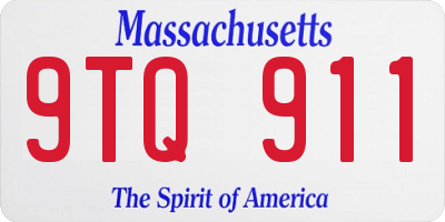 MA license plate 9TQ911