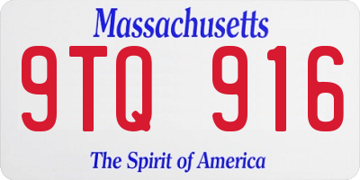 MA license plate 9TQ916