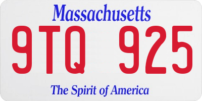 MA license plate 9TQ925