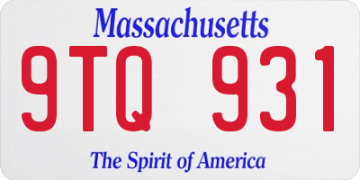MA license plate 9TQ931