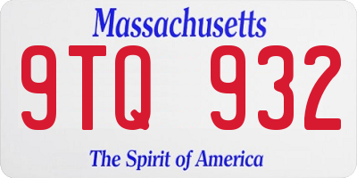 MA license plate 9TQ932