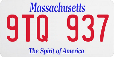 MA license plate 9TQ937