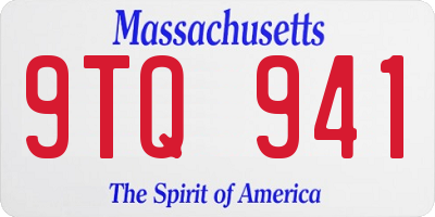 MA license plate 9TQ941