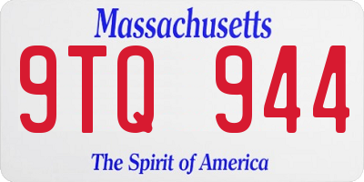 MA license plate 9TQ944