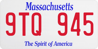 MA license plate 9TQ945
