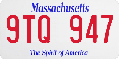 MA license plate 9TQ947