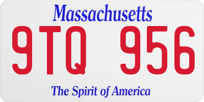 MA license plate 9TQ956