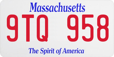 MA license plate 9TQ958