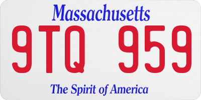 MA license plate 9TQ959