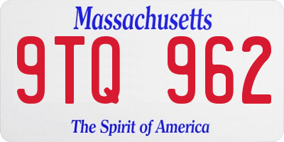 MA license plate 9TQ962