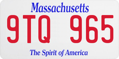 MA license plate 9TQ965