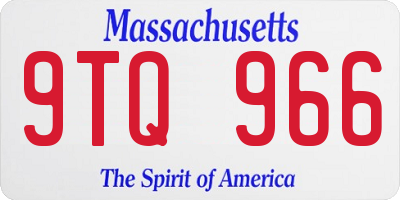 MA license plate 9TQ966
