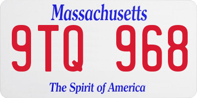 MA license plate 9TQ968
