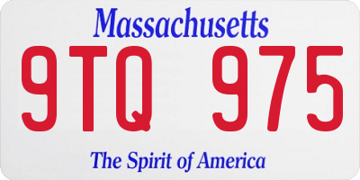 MA license plate 9TQ975