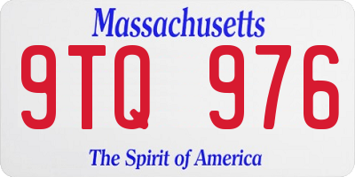MA license plate 9TQ976