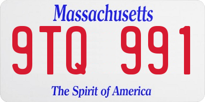 MA license plate 9TQ991