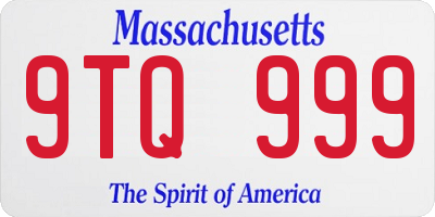 MA license plate 9TQ999
