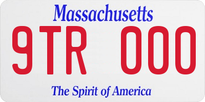 MA license plate 9TR000