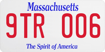 MA license plate 9TR006