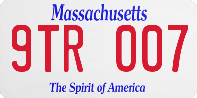 MA license plate 9TR007