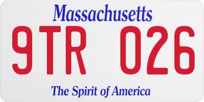 MA license plate 9TR026