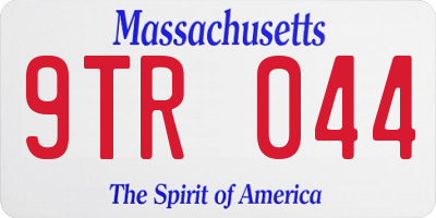 MA license plate 9TR044