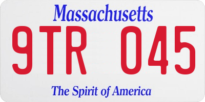MA license plate 9TR045