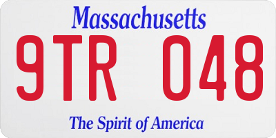 MA license plate 9TR048