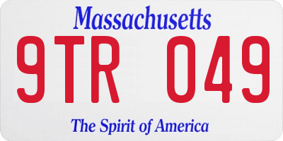 MA license plate 9TR049