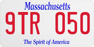 MA license plate 9TR050