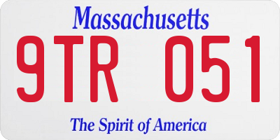 MA license plate 9TR051