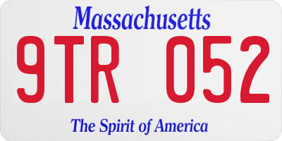 MA license plate 9TR052
