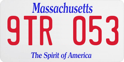 MA license plate 9TR053
