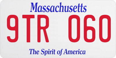 MA license plate 9TR060