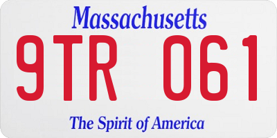 MA license plate 9TR061