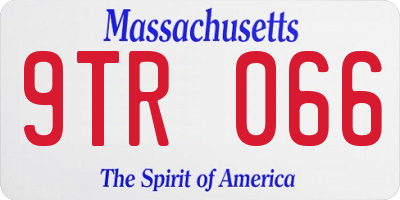 MA license plate 9TR066