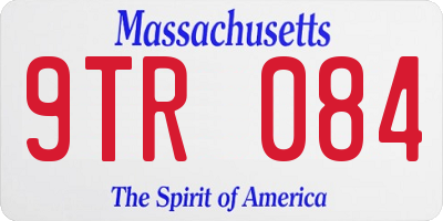 MA license plate 9TR084