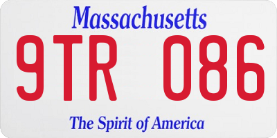 MA license plate 9TR086