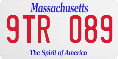 MA license plate 9TR089