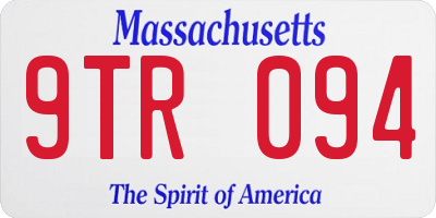 MA license plate 9TR094