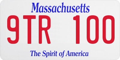 MA license plate 9TR100
