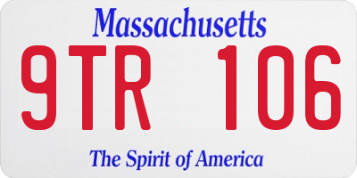 MA license plate 9TR106