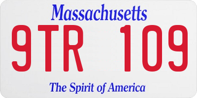 MA license plate 9TR109
