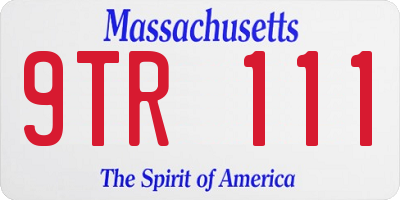 MA license plate 9TR111