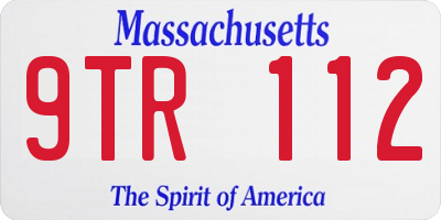 MA license plate 9TR112